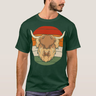 ファームアニマルヴィンテージスコティッシュハイランドウシ Tシャツ