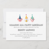 ファームアニマル子供の誕生日アットザバーン招待状 招待状 (正面)