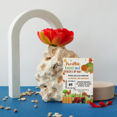 ファームアニマル秋パンプキンボーイファースト誕生日パーティー 招待状