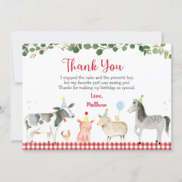 ファームアニマル納屋周囲の庭グリーナリー誕生日サンキュー 招待状