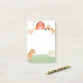 ファームアニマル納屋周囲の庭水彩付箋 ポストイット (デスク上)