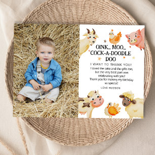 ファームアニマル納屋周囲の庭誕生会 サンキューカード