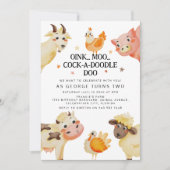 ファームアニマル納屋周囲の庭誕生会 招待状 (正面)