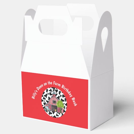 ファームアニマル納屋周囲の庭誕生日お気に入りカスタマイズ箱 フェイバーボックス (オープン)