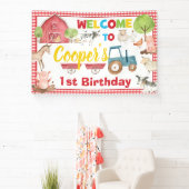 ファームアニマル納屋周囲の庭誕生日ウェルカムバックドロップ 横断幕 (インサイチュ)