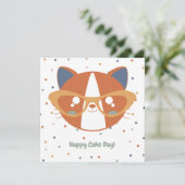 ファームアニマル誕生日キャットカラフル紙吹雪 シーズンカード (スタンド正面)