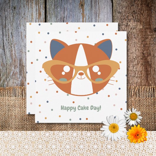 ファームアニマル誕生日キャットカラフル紙吹雪 シーズンカード