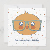 ファームアニマル誕生日チキンカラフル紙吹雪 カード (正面)