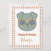 ファームアニマル誕生日ドッグハートギンガムパターン シーズンカード (正面)