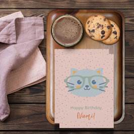 ファームアニマル誕生日ネコカラフルドット