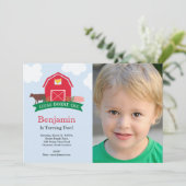 ファームアニマル誕生日パーティー写真招待状 招待状 (スタンド正面)