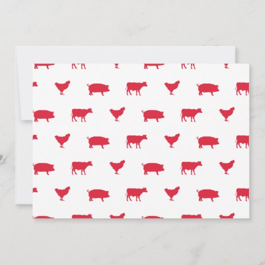 ファームアニマル誕生日パーティー写真招待状 招待状 (裏面)