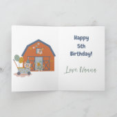 ファームアニマル誕生日ピグレングジンガム サンキューカード (内部)