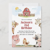 ファームアニマル誕生日招待状 招待状