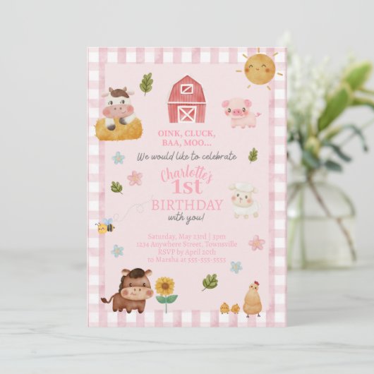ファームアニマル誕生日招待状 |誕生日 セーブザデート (スタンド正面)