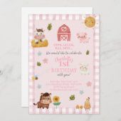 ファームアニマル誕生日招待状 |誕生日 セーブザデート (正面/裏面)