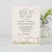 ファームアニマル メドウフレンド ドライブバイ ベビーシャワー 招待状 (スタンド正面)