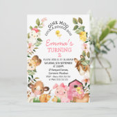 ファームイカラフルブズピンクバーン誕生日 招待状 (スタンド正面)