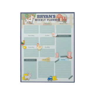 ファームイメージ付き週次カレンダー ノートパッド