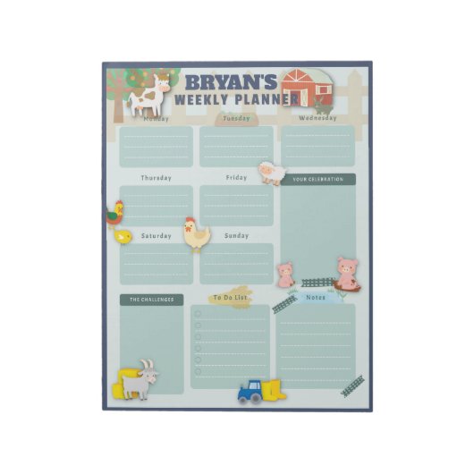 ファームイメージ付き週次カレンダー ノートパッド (回転)