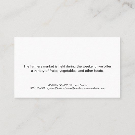 ファームイラストレーションのロゴ | 木製板 名刺 (裏面)