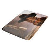 ファームウェスタン素朴カントリーの納屋のウッドカウボーイブーツ バスマット (アングル)