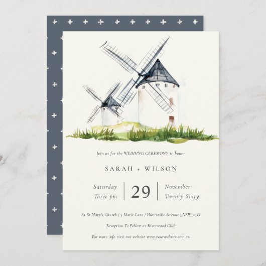 ファームウエレガントンドミルテーマウェディング招待 サンキューカード (正面/裏面)