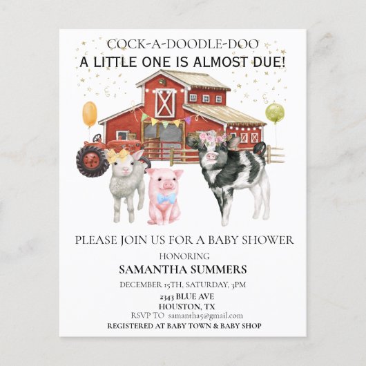 ファームウォーター色カウピグバーンドベビーシャワー (正面)