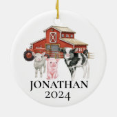 ファームウォーター色カウピグバーンモノグラム セラミックオーナメント (裏面)