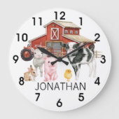 ファームウォーター色カウピグバーンモノグラム ラージ壁時計 (正面)