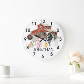 ファームウォーター色カウピグバーンモノグラム ラージ壁時計 (ホーム)