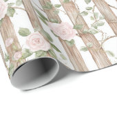 ファームウッドピンクフローラカントリー誕生日 ラッピングペーパー (ロールコーナー)