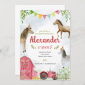 ファームウマ誕生日招待 招待状 (正面/裏面)