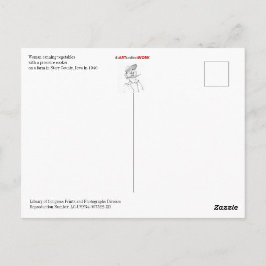 ファームウーマン料理 ポストカード (裏面)