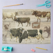 ファームウ素朴カウキャトルファームハウス木造デクページ 薄葉紙 (クラフト)