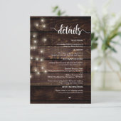 ファームウ素朴ッド、ストリングライト、結婚's詳細 エンクロージャーカード (スタンド正面)