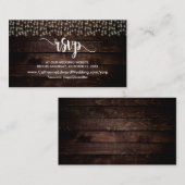 ファームウ素朴ッド、ストリングライト、RSVP応答エンクル エンクロージャーカード (正面/裏面)