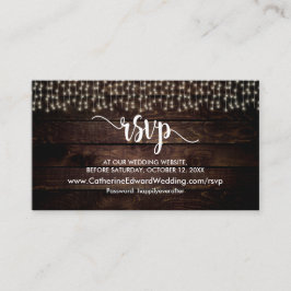 ファームウ素朴ッド、ストリングライト、RSVP応答エンクル エンクロージャーカード