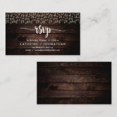 ファームウ素朴ッド、ストリングライト、RSVP応答 エンクロージャーカード (正面/裏面)