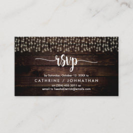 ファームウ素朴ッド、ストリングライト、RSVP応答 エンクロージャーカード