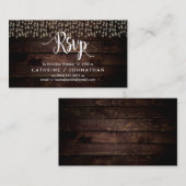 ファームウ素朴ッド、ストリングライト、RSVP応答 エンクロージャーカード (正面/裏面)