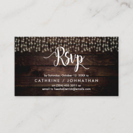 ファームウ素朴ッド、ストリングライト、RSVP応答 エンクロージャーカード
