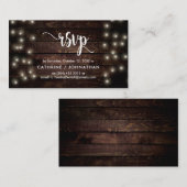 ファームウ素朴ッド、ストリングライト、RSVP応答 エンクロージャーカード (正面/裏面)