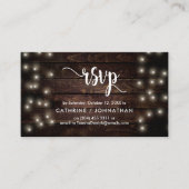 ファームウ素朴ッド、ストリングライト、RSVP応答 エンクロージャーカード (正面)