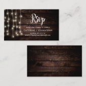 ファームウ素朴ッド、ストリングライト、RSVP応答 エンクロージャーカード (正面/裏面)