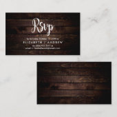 ファームウ素朴ッド、ホワイトフォント、RSVP応答 エンクロージャーカード (正面/裏面)