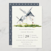 ファームウ素朴ンドミルテーマブライダルシャワー招待状 サンキューカード (正面/裏面)