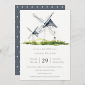 ファームウ素朴ンドミルテーマベビーシャワー招待状 サンキューカード (正面/裏面)