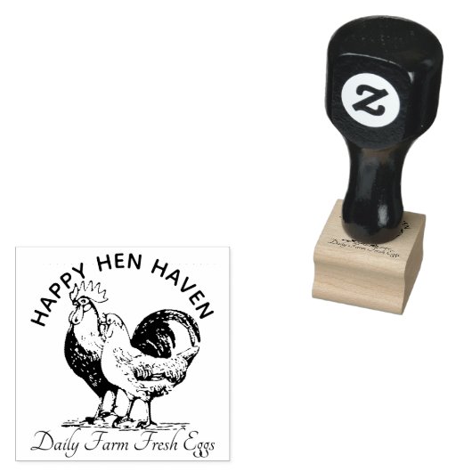 ファームエッグカオーガニックートンファームハウスチキン ラバースタンプ (押印)