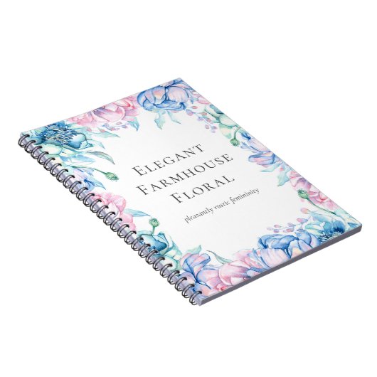 ファームエレガントハウスウォーターカラーフローラ牡丹花 ノートブック (右側)
